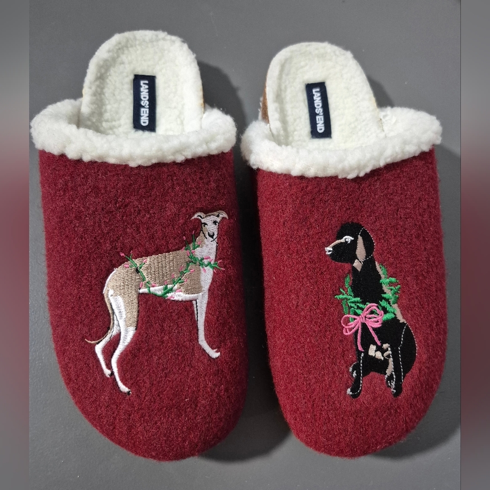 Lands' End Faux Wool Slippers NWOT